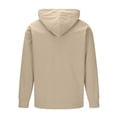 thumbnail image 4 of DPTALR Men's Casual Solid Color Long Sleeve Half-Zip Drawstring Hooded Sweatshirt with Pocket,Khaki,Big and Tall Men XL, 4 of 7