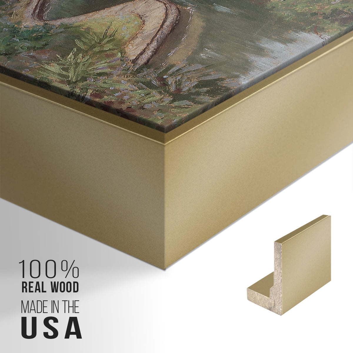 Vintage Landscape-CCCLXXII By Wexford Home Framed in Gold Wood Gallery Wrapped Canvas 17 in. x 25 in.
