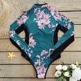 thumbnail image 6 of Attraco Womens One Piece Zipper Rushguard Long Sleeve Zipped Printed Surfing Swimsuit Swimwear, 6 of 6
