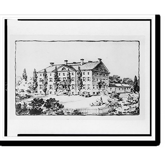 Historic Print, Westtown (Friends) Boarding School in 1810, 16" x 20"