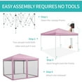 thumbnail image 5 of M optimized 10' x 10' Heavy Duty Pop Up Canopy with Mosquito Net, Instant Outdoor Shelter Large Canopy Tent for Outside, Gazebo with Mesh Sidewalls for Party, Backyard, Camping, 5 of 7