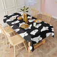 thumbnail image 3 of Black Halloween Ghosts with Boo Rectangle Tablecloth 60"x120",Waterproof Polyester Rectangle Table Cloth, Wipeable Spillproof Polyester Tablecloth for Dining, Camping, Indoor and Outdoor, 3 of 6