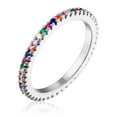 thumbnail image 6 of KISPER 18K White Gold Plated Rainbow Cubic Zirconia Stackable Eternity Ring, Size 9" ,Fashion Jewelry for Women, 6 of 8