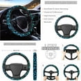 thumbnail image 3 of Jeiento Sea Turtle 14 PCS Car Seat Cover Full Set with Steering Wheel Cover Seat Belt Strap Pads Cup Coasters Trash Bag Rearview Mirror Cover Armrest Cover Pad Handbrake Cover Set Auto Accessory, 3 of 7