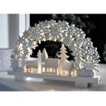 thumbnail image 4 of Arco de Copo de Nieve y Escena de Pueblo Mesa Decoración Navideña, Madera, Blanco, 32 cm Adepaton HFP-0411, 4 of 6