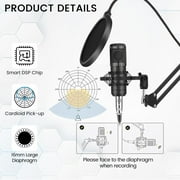Podcast Equipment Bundle, Recording Studio Package with Podcast Microphone and Voice Changer, Live Sound Card - Audio Interface for Laptop Computer Vlog Living Broadcast Live Streaming YouTube TikTok