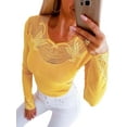 thumbnail image 3 of FASHIONWT Women Casual Long Sleeve Slim Fit Tunic Top Base Stretchy T-Shirt, 3 of 6