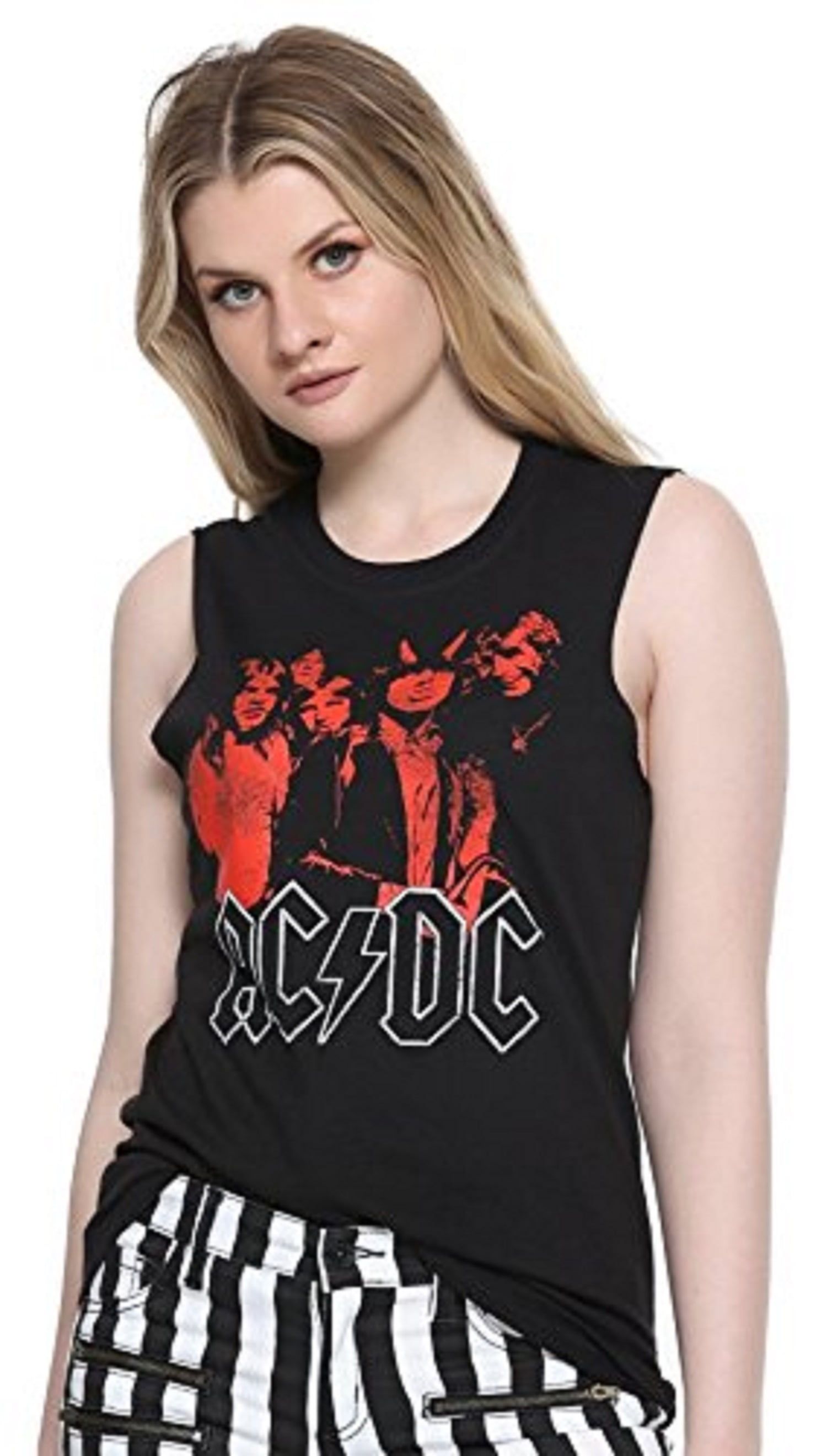AC/DC Hard Rock Band Music Group Back In Black Album Womens Tank Top Tee 