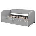 thumbnail image 5 of LHYY Twin Size Velvet Upholstered Daybed with Pop Up Trundle,Gray, 5 of 12