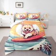 thumbnail image 2 of Erosebridal Dog Comforter Set 3Pcs, Sea Wave Bedding Set Queen Size Teens Bedroom Decor, Cute Pug Animal Quilt Funny Puppy Pet Duvet Insert, 1 Comforter + 2 Pillow Cases, 2 of 6