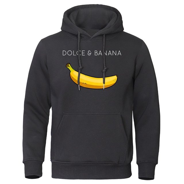 Sudadera holgada con estampado de Dolce y plátano para hombre, suéter informal con capucha y bolsillo, ropa deportiva cálida, otoño xuanjing unisex