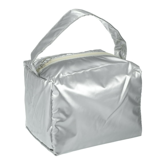 1 Pc Women Travel Makeup Bag for Vacation Camping Outdoor Activities Silver Tone Oxford Cloth