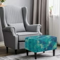 thumbnail image 2 of Xixirimido Tie-dye Dark Blue Pattern Ottoman Cover Rectangle Footrest Ottoman Slipcovers Footstool Cover Form Fit Stretch Ottomans Protective Cover for Living Room, Large, 2 of 7