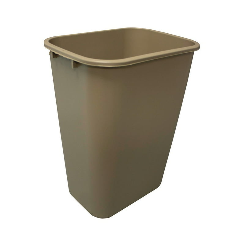 Soft-Sided Wastebasket, 41 qt, Polyethylene, Beige Soft-Sided Wastebasket, 41 qt, Polyethylene, Beige