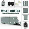 thumbnail image 2 of Upgraded Travel Trailer RV Cover, Heavy Duty 6 Layers Anti-UV Top Panel, Durable Camper Cover, Fits 26.1-28.6FT Motorhome -Breathable, Watertight, Rip-Stop, 2 of 14