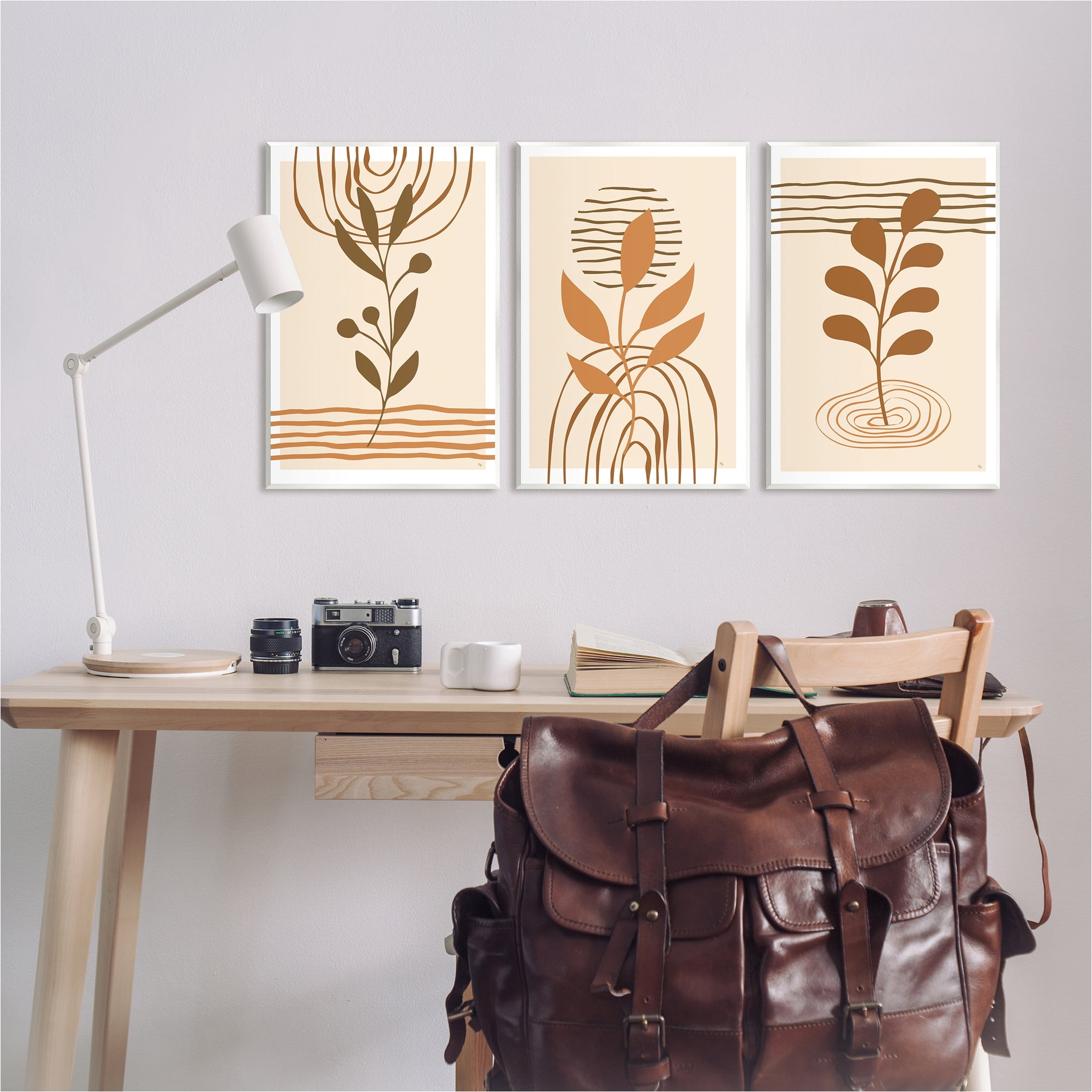 Stupell Industries Beige Boho Sprouts Botanical & Floral Painting Unframed Art Print Wall Art, 13 x 19