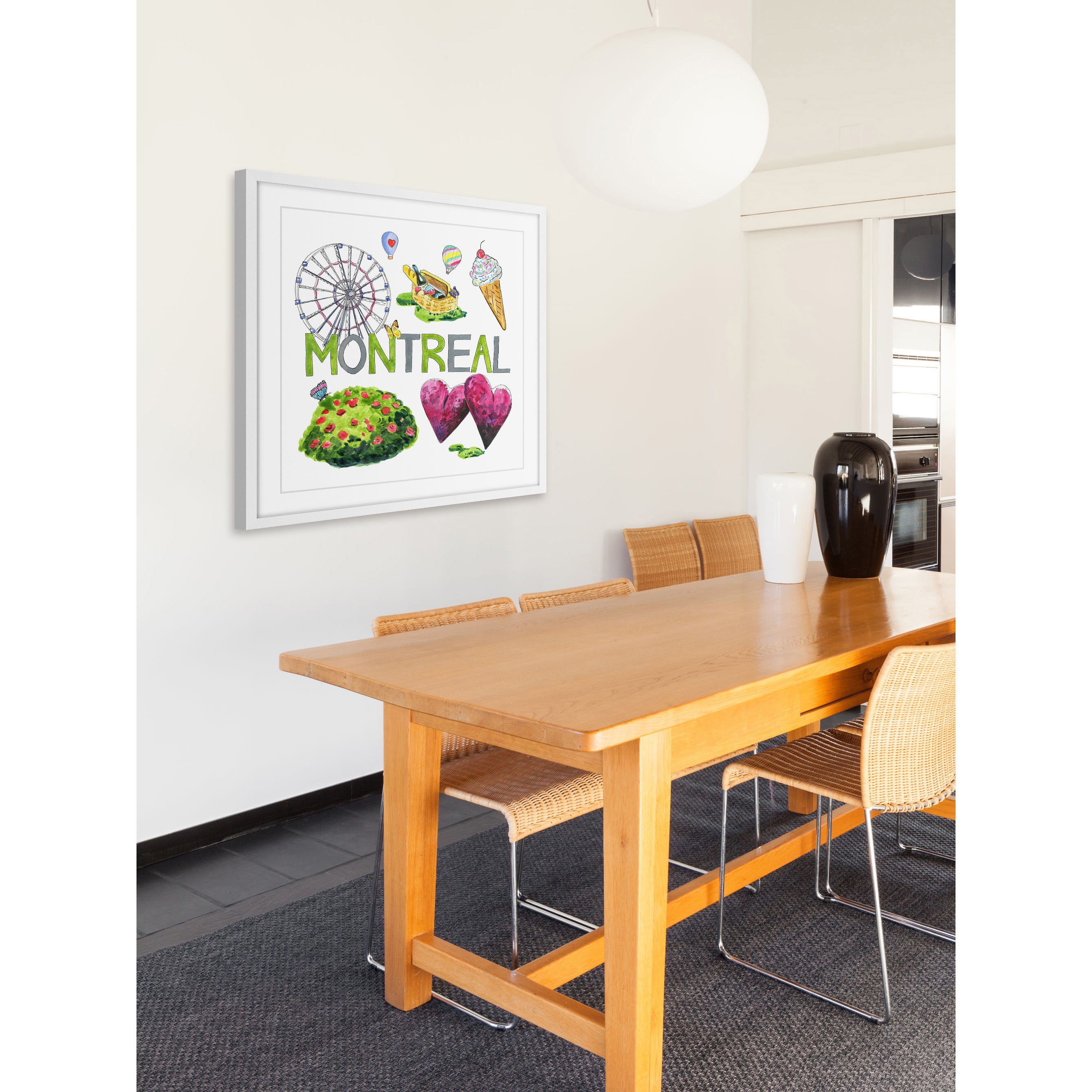 "Picnic in Montreal" Framed Painting Print