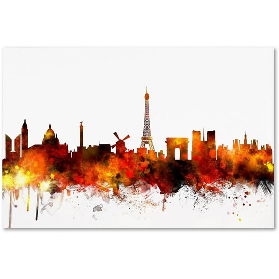 Trademark Fine Art "Paris France Skyline II" Canvas Art by Michael Tompsett
