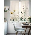 thumbnail image 4 of Farmhouse Floral Sheer Curtains for Living Room Bedroom Vintage Flowers Botanical Sheer Curtains 63 Inch Long 2 Panels Set Light Filtering Curtain Window Treatments Drapes for Dining Room, 4 of 6