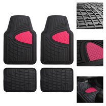 FH Group New 4pcs Floor Mats Set For Car Truck Mat Set Pink with Free Gift