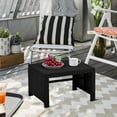 thumbnail image 4 of YKITRD Wicker Ottomans, Set of 2 Footrest with Removable Cushion, 2pcs PE Rattan Side Table Additional Seating Multipurpose Outdoor Furniture for Patio, Backyard, Black/Gray, 4 of 9