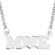 Women's Personalized Planet Couple's Initial Heart Sterling Silver Necklace