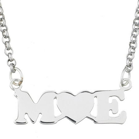 Women's Personalized Planet Couple's Initial Heart Sterling Silver Necklace