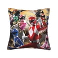 thumbnail image 1 of Fundas de almohada de terciopelo negro Power Rangers para sala de estar, sofá, dormitorio, fundas de cojín cuadradas decorativas sólidas y suaves con cremallera invisible, sin inserto., 1 of 5
