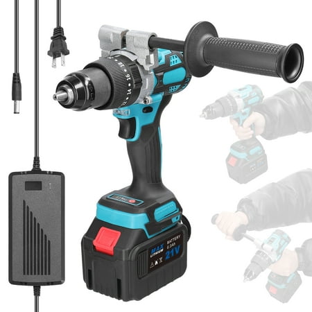 

Household 3in1 Multifuctional 13mm Impact Drill 21V 120Nm Hammer Drill Electric Screwdriver Rotation Ways Adjustment 20+1 Gears of Torques Adjustable