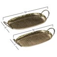thumbnail image 3 of DecMode 19", 16"W Gold Metal  Tray, 2-Pieces, 3 of 7