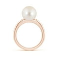 thumbnail image 2 of ANGARA Freshwater Cultured Pearl Ring with Flush-Set Diamonds in 14K Rose Gold for Women | June Birthstone, Birthday, Anniversary, Jewelry Gift for Women | Pearl Ring, 2 of 8