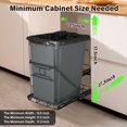 thumbnail image 4 of Soporte Ajustable para Cubo de Basura de Acero Inoxidable para Cocina, Kit Extraíble para Gabinete de Alta Resistencia, Compatible con Cubos de 7-11 Galones, Negro (Cubo de Basura No Incluido), 4 of 4