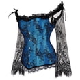 thumbnail image 2 of Renaissance Corset For Women Lace Long Sleeves Corset Top Victorian Overbust Corset Off Shoulder Corselet, 2 of 5