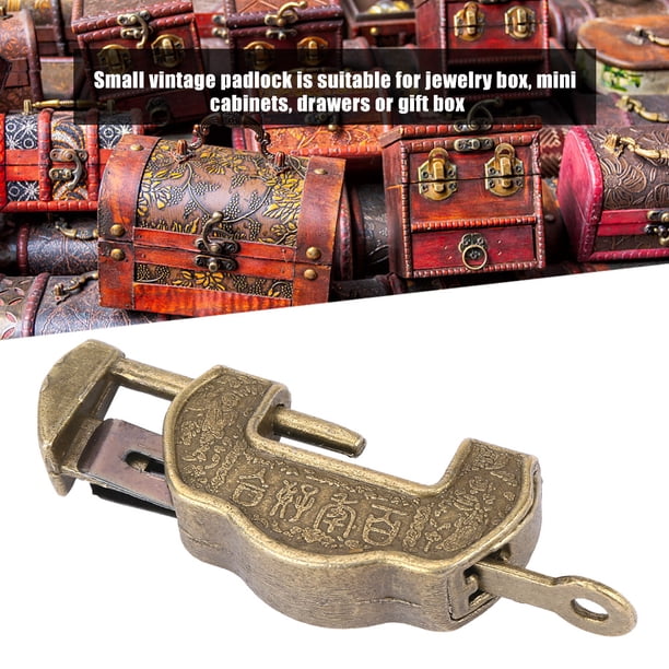 Candado Vintage Chino, Cerradura Antigua De Estilo Retro Con Llave Para Joyero, Cajón, Gabinete, Hecho De aleación De Zinc, Decoración única, Manualidades De Bricolaje,