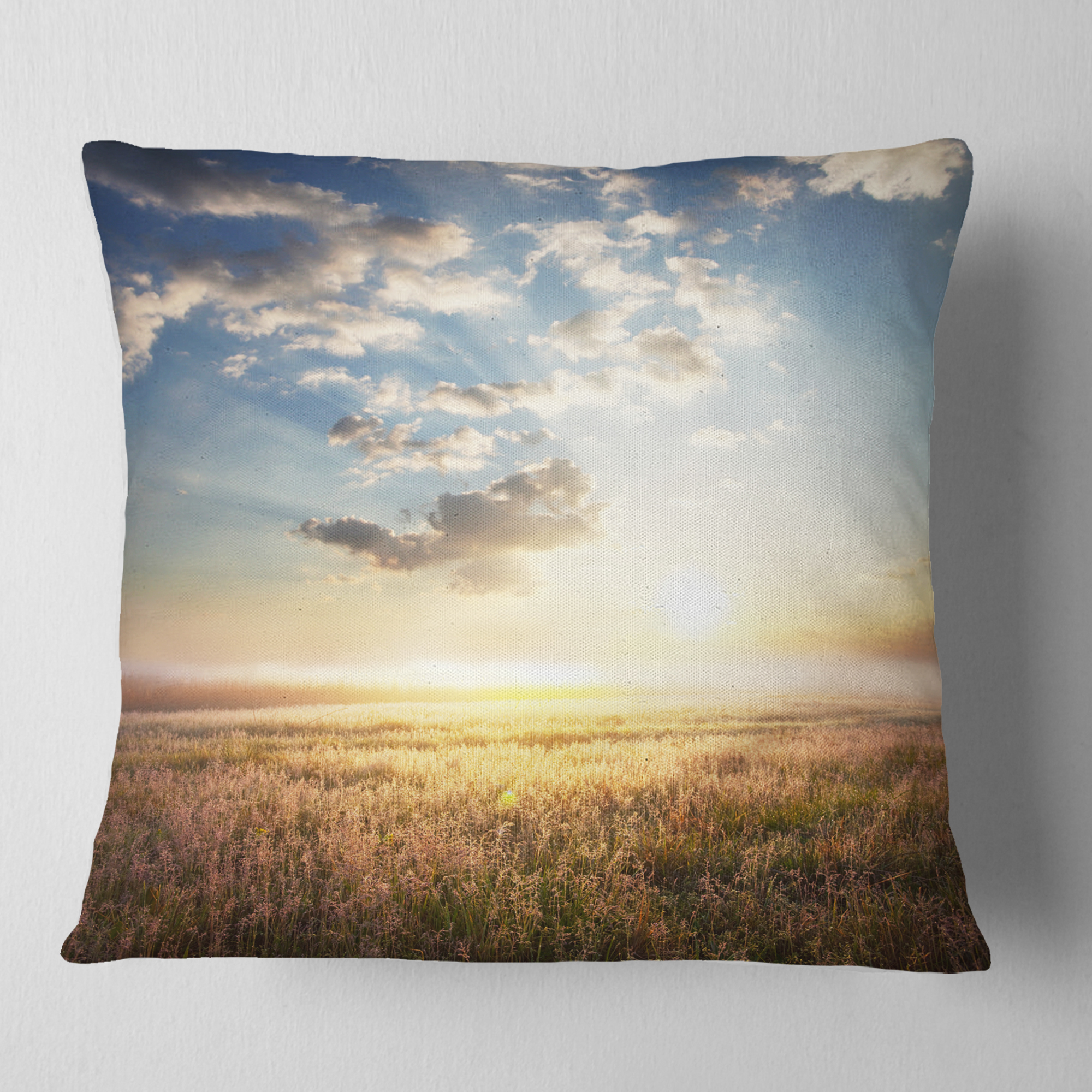 Designart 18" x 18" Brown Polyester Throw Pillow