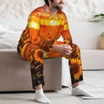 thumbnail image 7 of Naloa Sunset Golden Sunflower Field Men’s Pajamas Set - Long Sleeve Button Down Sleep Shirt and Pajama Bottoms Sleepwear Set-Small, 7 of 7