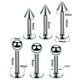 thumbnail image 3 of Juego de 8 piercings de acero inoxidable, pendientes de botón con bola redonda y barra. 8 mm, 3 of 9