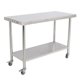 thumbnail image 1 of Yeshouse Mesa de acero inoxidable para preparación y trabajo con protector contra salpicaduras, mesa de cocina resistente con estante inferior ajustable y patas para restaurantes, hogares y hoteles, 1 of 6