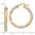 thumbnail image 2 of FJC Finejewelers Sterling Silver Tri-color Twisted Hinged Hoop Earrings, 2 of 2