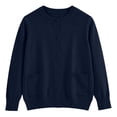 thumbnail image 6 of Puntoco Girls Preppy Knit Cardigan Button-Up Sweater Coat with Pockets Navy 120(4-5 Years), 6 of 9