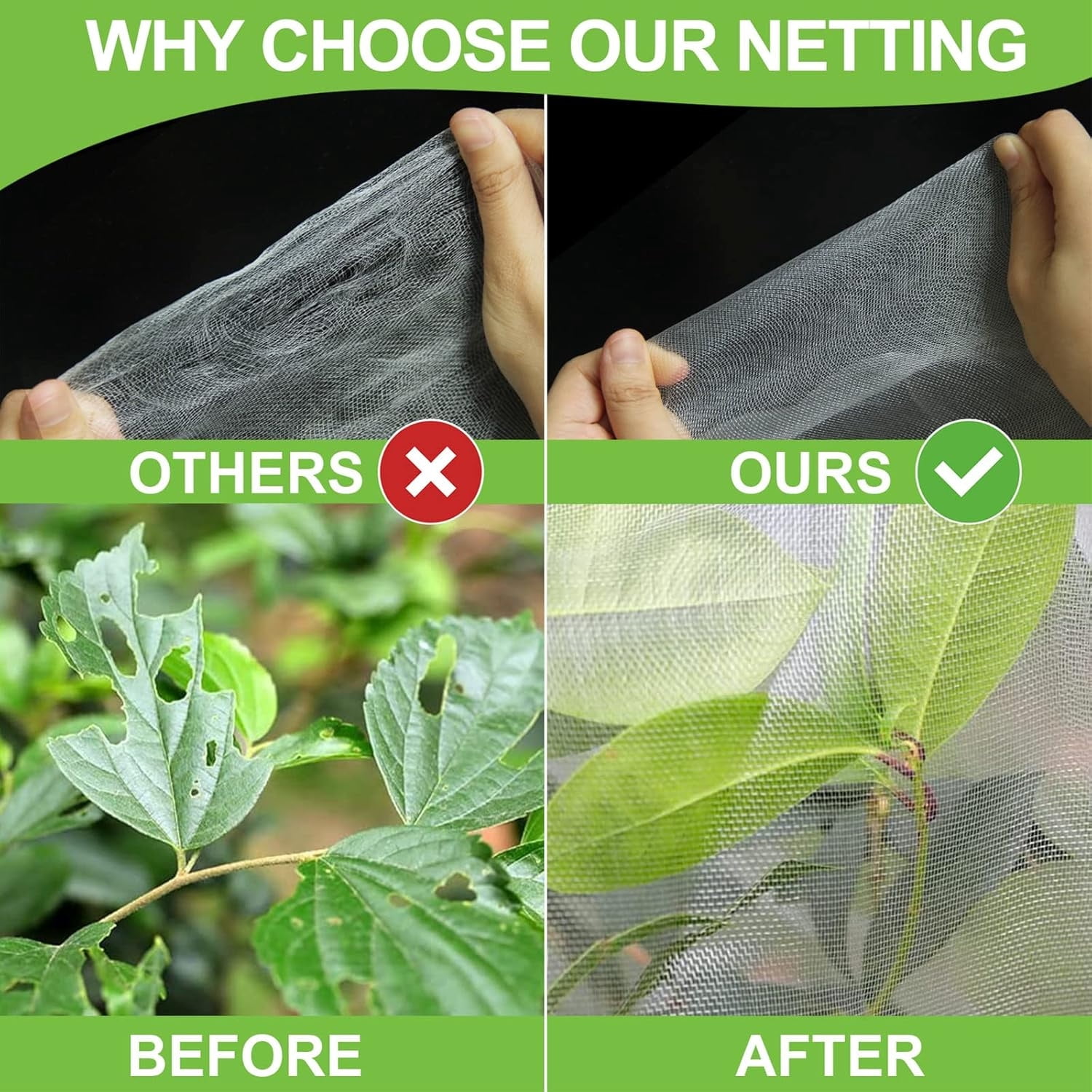 4 Pack Insect Bird Barrier Mesh,Potted Fruit Protectors Cover,39.4"X31.5" Netting Garden Plant Barrier Bag with Drawstring for Fruit Tree,Blueberry,Bush,Tomato,Flowers