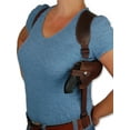 thumbnail image 2 of Barsony Right Hand Draw Horizontal Brown Leather Shoulder Gun Holster Size 2 Charter Arms Rossi Ruger LCR S&W  .22 .38 .357 Revolvers, 2 of 4