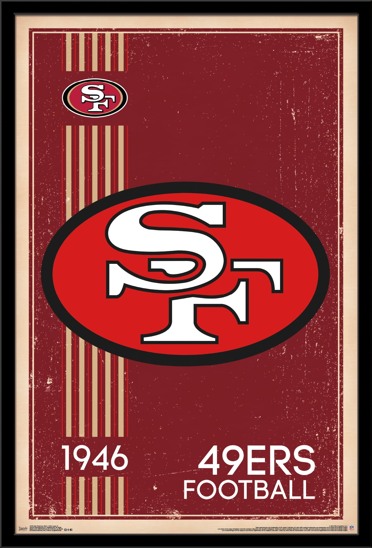 NFL San Francisco 49ers - Retro Logo 14 Wall Poster, 22.375\
