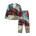 thumbnail image 1 of Balery Beautiful Red Train Hot Air Balloon Conjunto de Pijama con Estampado para Mujer, Conjunto de Dos Piezas con Manga Larga, Ropa de Dormir Suave con Bolsillos, Pijamas Cómodos-XX-Large, 1 of 7