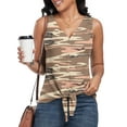 thumbnail image 2 of FIUFY Womens Tank Tops Sleeveless Button Down Shirts V Neck Tie Front Knot Tunic Blouses, 2 of 4