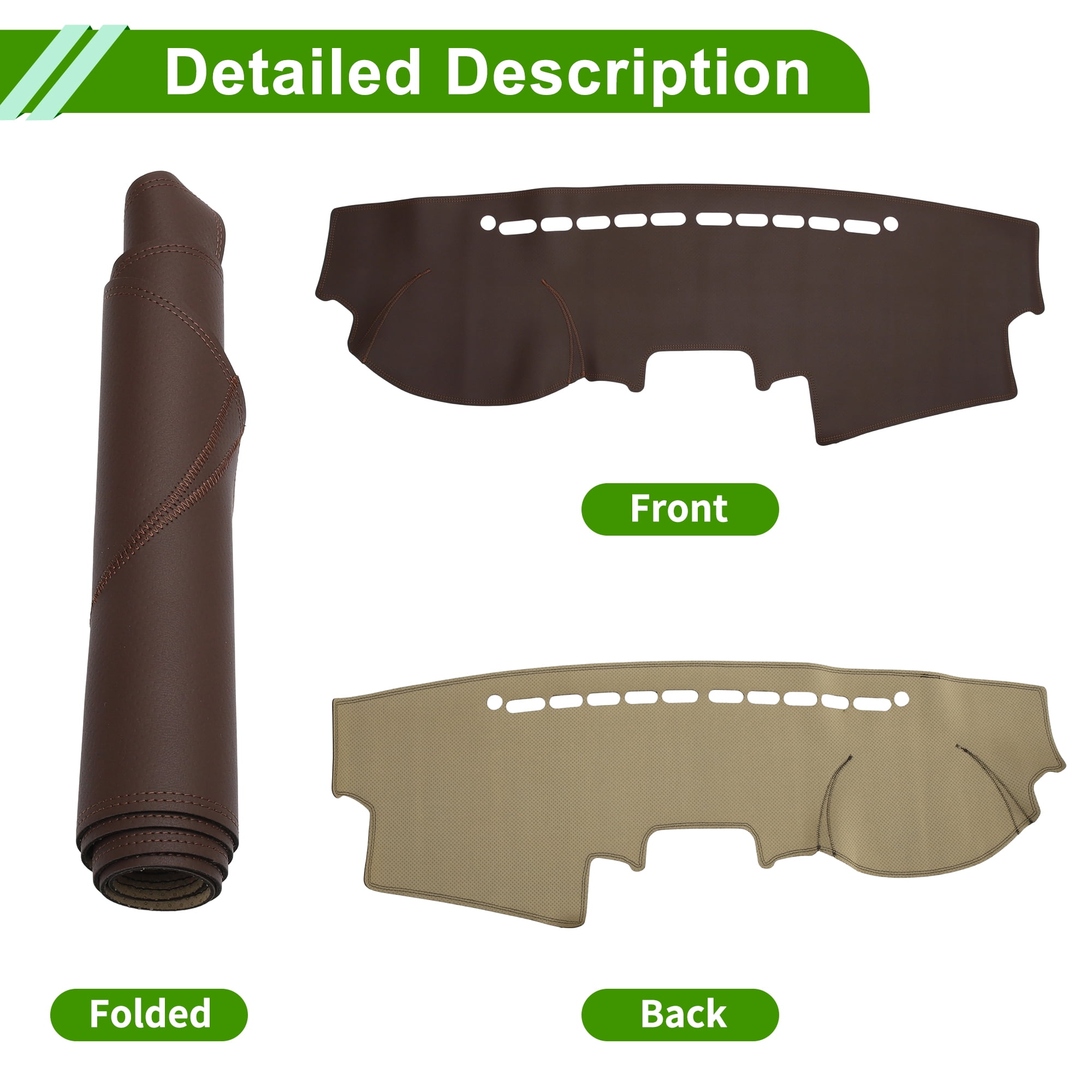 Unique Bargains Dashboard Cover for KIA Sorento 2009-2012 Dash Cover Mat Carpet Center Console Dash Cover Mat Car Interior Anti-Slip Faux Leather Brown 1 Pc