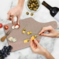 thumbnail image 4 of Peach Cutting Board, Soft Colored Background with Crowns and Floral Abstract Motifs with Faded Look Monochrome, Tempered Glass Cutting and Serving Board, Wine Bottle Shape, Coral, by Ambesonne, 4 of 5