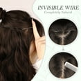 thumbnail image 6 of MORICA Invisible Wire Hair Extensions 20 Inch Natural Black Long Wavy Synthetic Hairpiece with Transparent Wire Adjustable Size, 4 Secure Clips for Women, 6 of 8