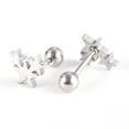 thumbnail image 2 of 304 Stainless Steel Ear Plugs Ear Studs Star Silver 7.5X8.5X2Mm 1Mm Z346, 2 of 4