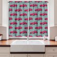 thumbnail image 2 of Ambesonne Cars Kitchen Curtains, Retro Vehicle from Sixties, 55"x39", Pink Slate Blue, 2 of 3